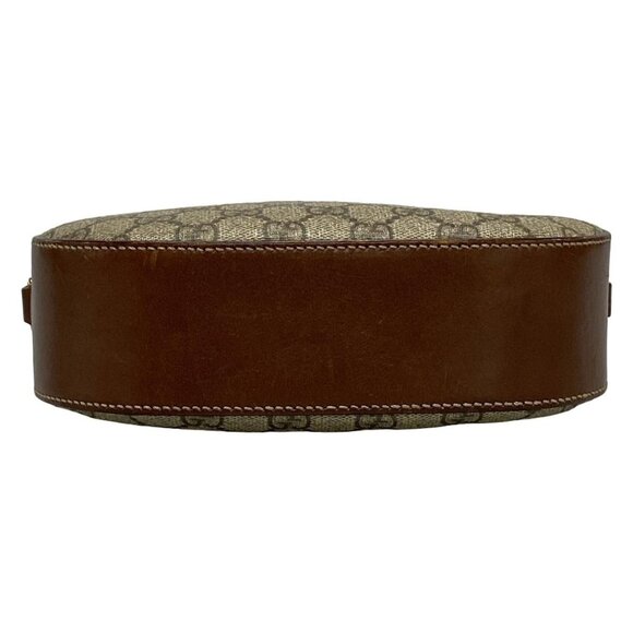 Auth GUCCI GG Plus/GG Supreme 409535 Dark Brown Beige PVC Leather Shoulder Bag - Picture 7 of 16